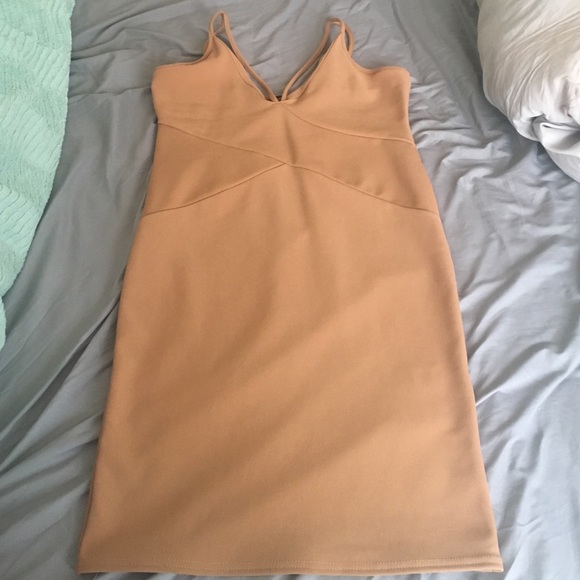 Tan/Khaki bandage spaghetti strap dress
