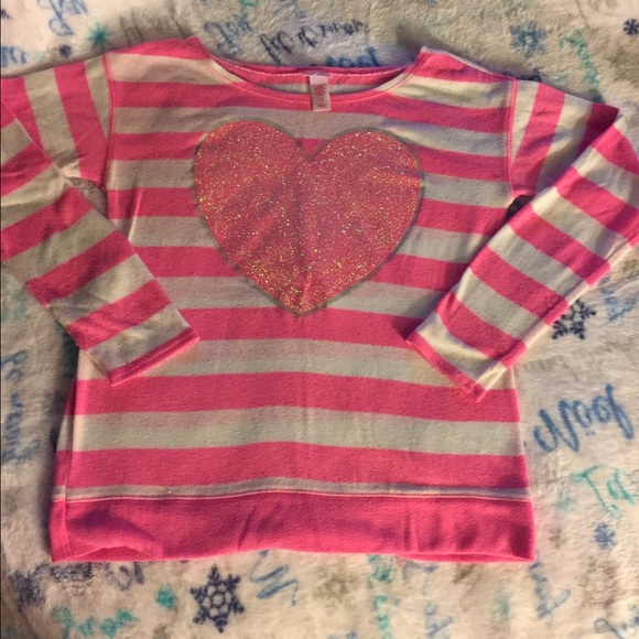 Pink and white stripped Justice Sweater