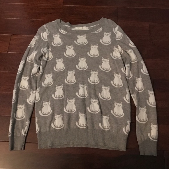 FOREVER 21 cat print sweater
