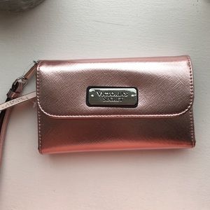 Victoria's Secret Metallic Pink Clutch Wallet