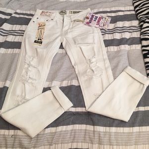 White ripped jeans