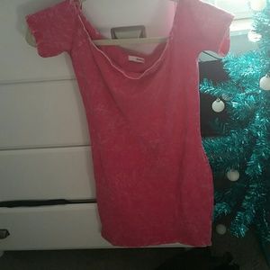 Hot pink off the shoulder dress