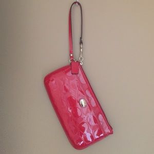 Coach Red Patent Leather Wristlet
