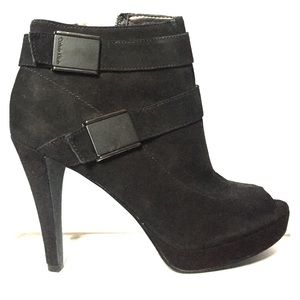 Calvin Klein Sallie Kid Suede Boot Heels