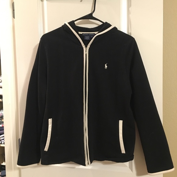Polo rl black and Cream hoodie zip jacket