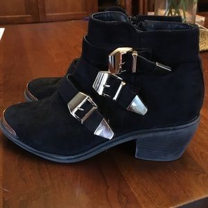 Black heeled ankle booties