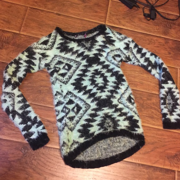 Fuzzy Aztec sweater