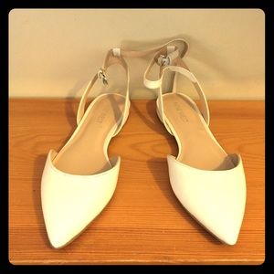 Nine West Overtime White Leather Flats