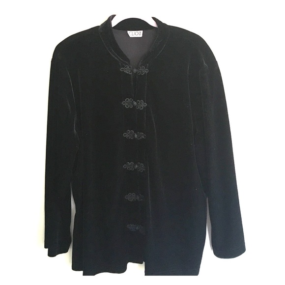 Black velvet jacket with pretty loop clasps