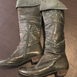 Nine West. Gray leather boots 7.5