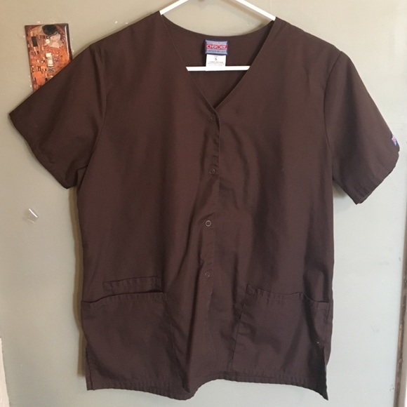 Cherokee scrub top snap front small