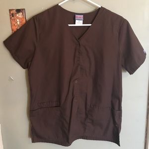 Cherokee scrub top snap front small