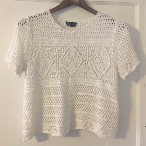 Topshop White Crochet Crop Top
