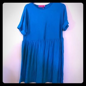 Boohoo Ruby Oversized Smock Dress Teal
