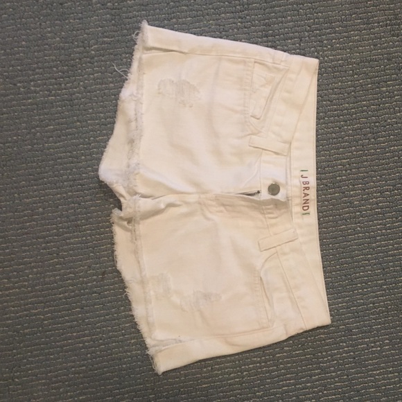 White jean shorts