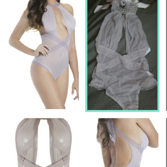 Mauve Collard Mesh Teddy - Picture 1 of 1