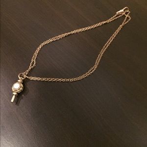 Vintage gold filled watch key necklace