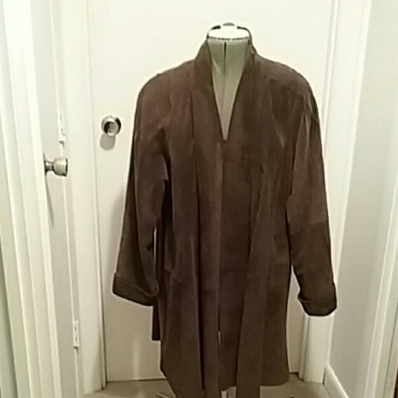 Ellen Ashley brown suede swing coat