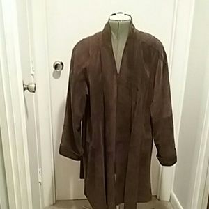 Ellen Ashley brown suede swing coat