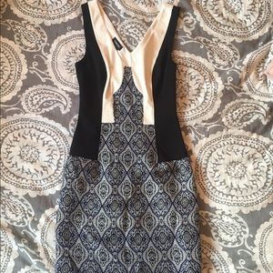 White and Blue Bebe Dress