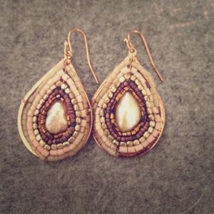 Anthropologie rose gold statement earrings