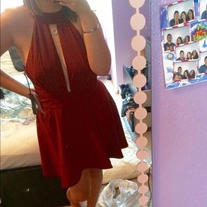 Lulu's Maroon Skater Dress