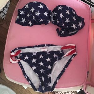 Red white and blue bikini set