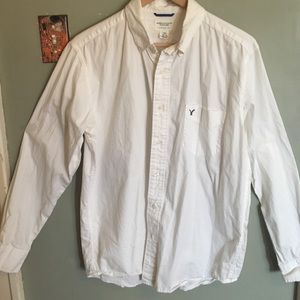 Men's American Eagle while button down medium