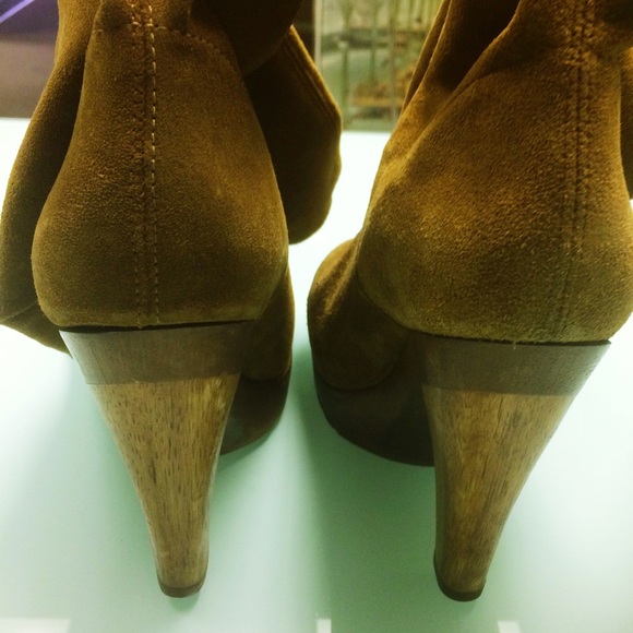 Michael Kors Chestnut Suede Slouch Heeled Boots - Picture 2 of 5