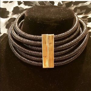 Trendy 6 coil metallic magnetic necklace