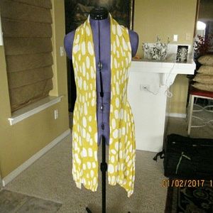 Yellow and White Patterned Cardigan