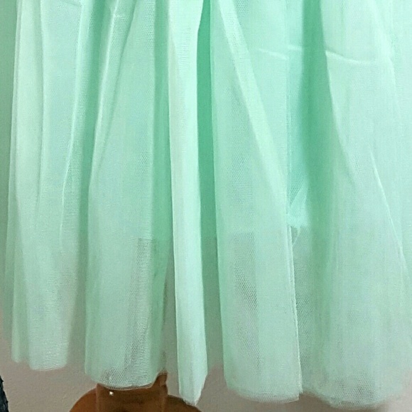 Sweet Spring Mint 5 Layer Tulle Midi Skirt - Picture 3 of 4