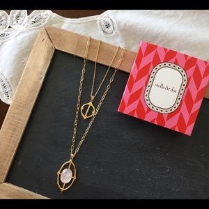 Stella & Dot Fortuna Stone Pendant Necklace-Gold