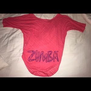 Medium sized Pink Zumba short sleeves shirt