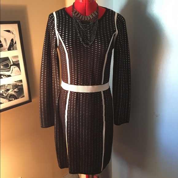 Black and white sweater dress