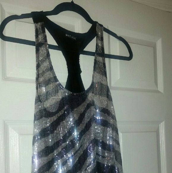 Gorgeous Zebra Print Sequins Top