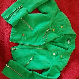 Green Suede Moto Jacket size 8