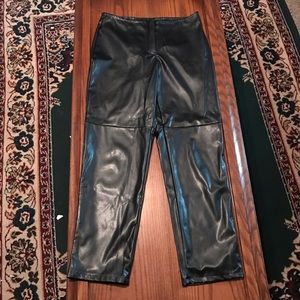 Faux leather black pants