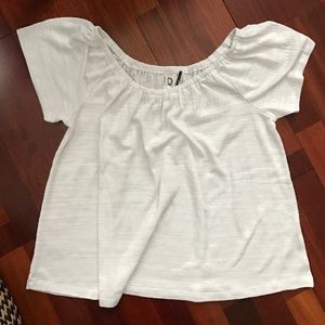 Anthropologie White Off-the-Shoulder Top! Size S
