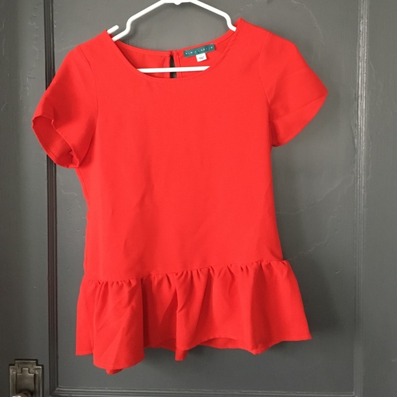 Pim + Larkin (from Piperlime) red peplum top - Picture 2 of 3