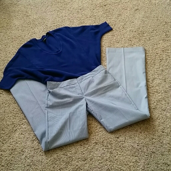 Blue And white striped pants