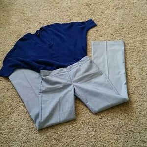 Blue And white striped pants