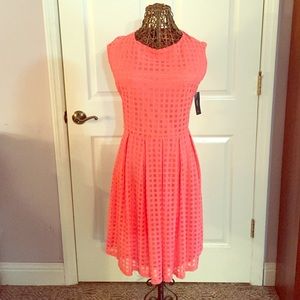 Alfani Woman's Sleeveless Flared Peach Dress