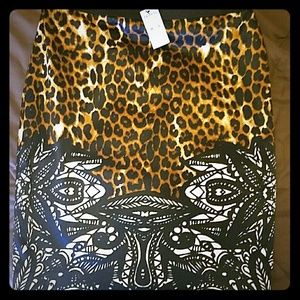 multi print pencil skirt