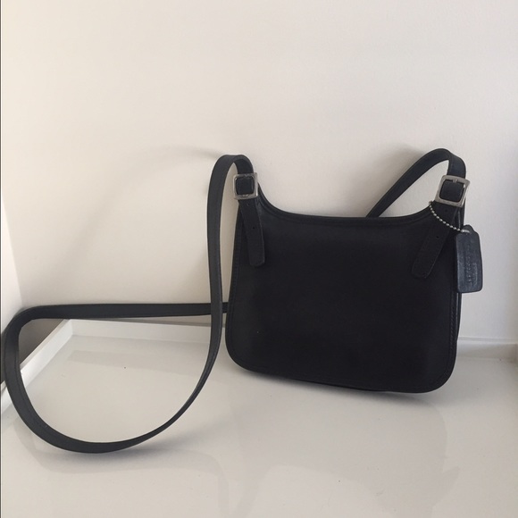 Coach cross body black leather bag