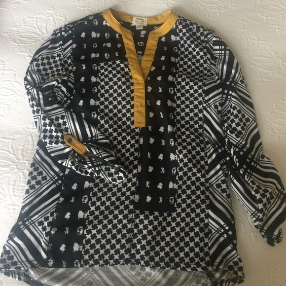 Anthropology silk and cotton Pop-over tunic