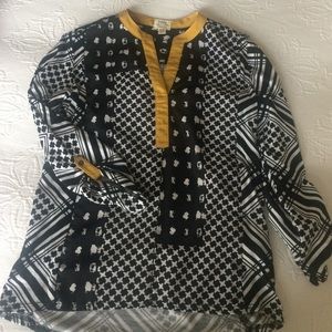 Anthropology silk and cotton Pop-over tunic