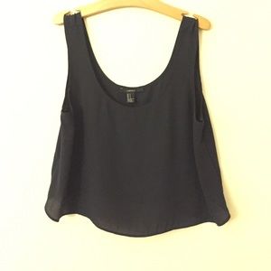 Forever 21 navy blue loose crop top tank