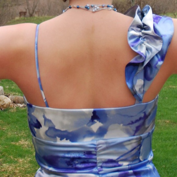Gorgeous Blue and Purple Floral Mermaid Gown