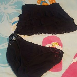 Black Eyelet with Ruffles bathing suit 2 pc.